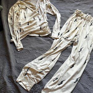 Silk Lightening Bolt Pajama Set